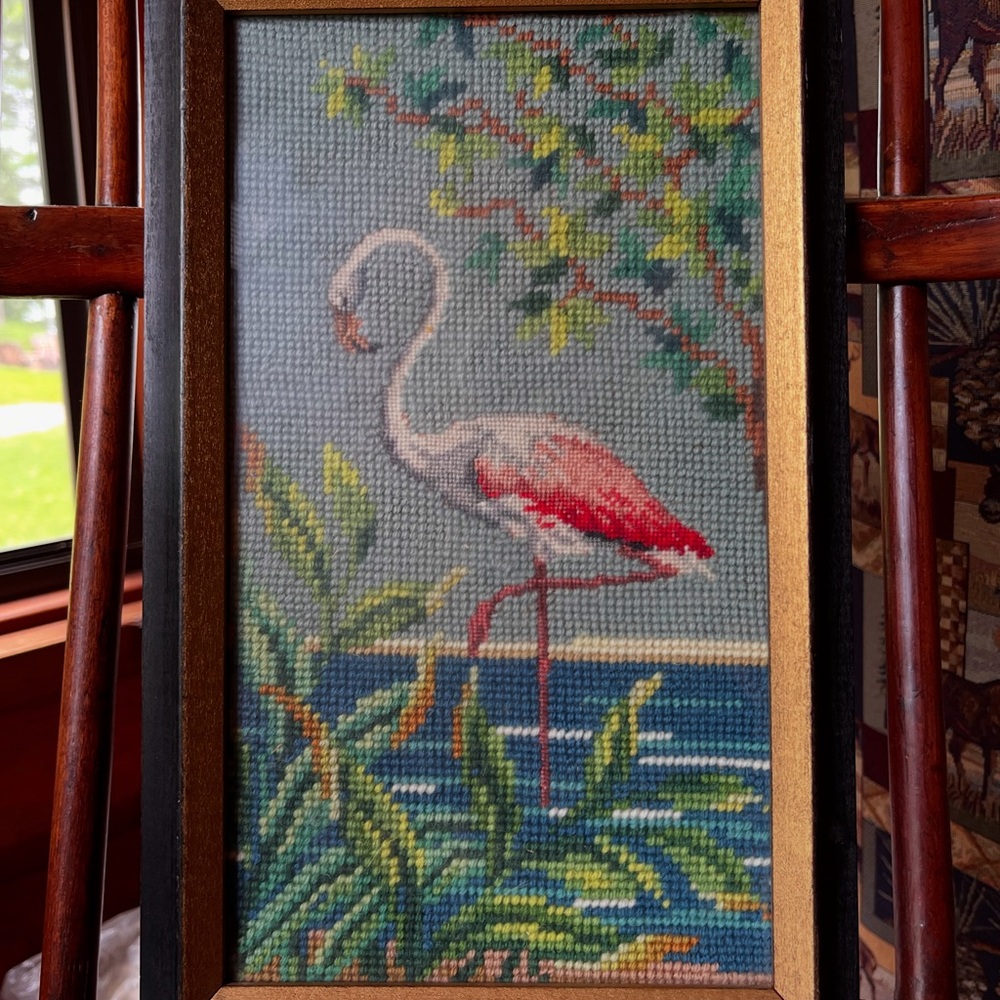 Flamingo Needlepoint Art